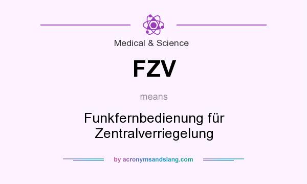 What does FZV mean? It stands for Funkfernbedienung für Zentralverriegelung