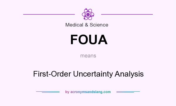 What does FOUA mean? It stands for First-Order Uncertainty Analysis