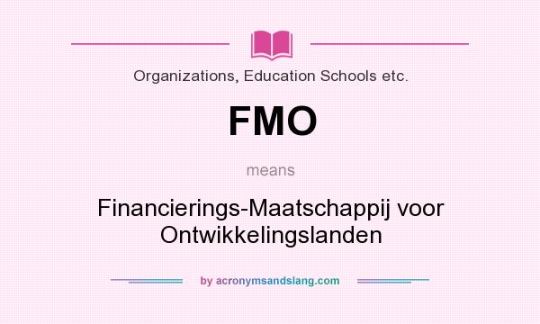 What does FMO mean? It stands for Financierings-Maatschappij voor Ontwikkelingslanden