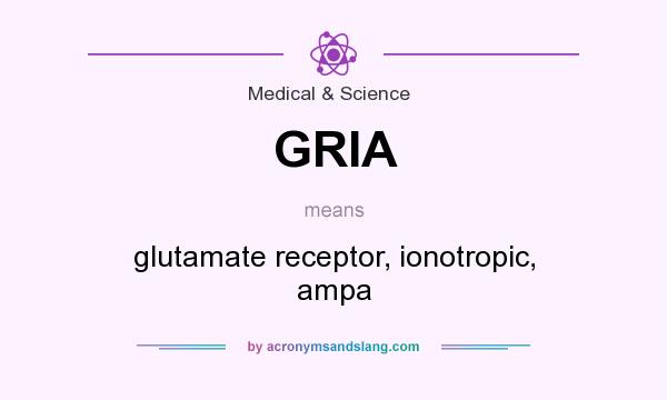 What does GRIA mean? It stands for glutamate receptor, ionotropic, ampa