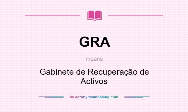What does GRA mean? It stands for Gabinete de Recuperação de Activos