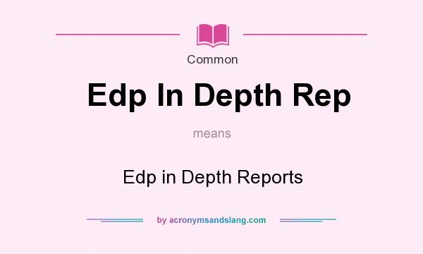 What does Edp In Depth Rep mean? It stands for Edp in Depth Reports