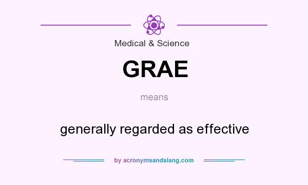 What does GRAE mean? It stands for generally regarded as effective