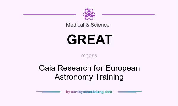 What does GREAT mean? It stands for Gaia Research for European Astronomy Training