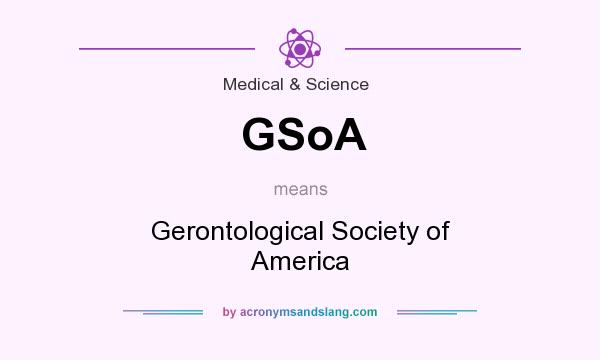 What does GSoA mean? It stands for Gerontological Society of America