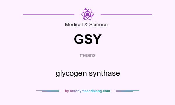 What does GSY mean? It stands for glycogen synthase