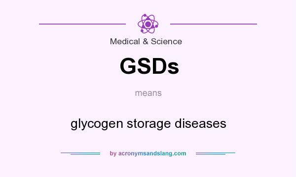 What does GSDs mean? It stands for glycogen storage diseases
