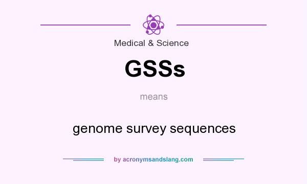 What does GSSs mean? It stands for genome survey sequences