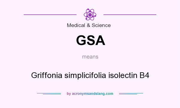 What does GSA mean? It stands for Griffonia simplicifolia isolectin B4