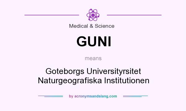 What does GUNI mean? It stands for Goteborgs Universityrsitet Naturgeografiska Institutionen