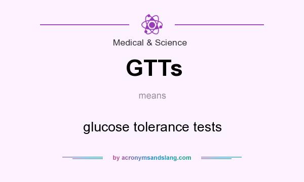 What does GTTs mean? It stands for glucose tolerance tests