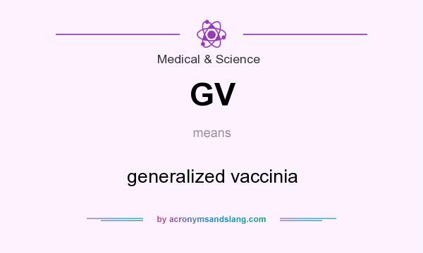 What does GV mean? It stands for generalized vaccinia