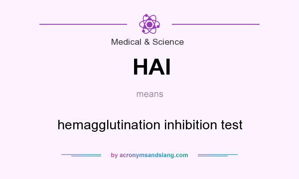 What does HAI mean? It stands for hemagglutination inhibition test