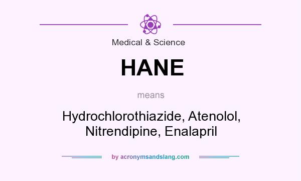 What does HANE mean? It stands for Hydrochlorothiazide, Atenolol, Nitrendipine, Enalapril