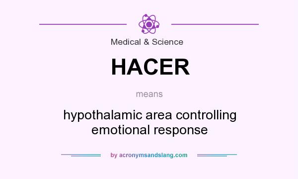 What does HACER mean? It stands for hypothalamic area controlling emotional response