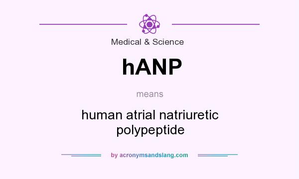 What does hANP mean? It stands for human atrial natriuretic polypeptide