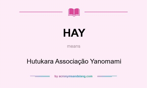 What does HAY mean? It stands for Hutukara Associação Yanomami
