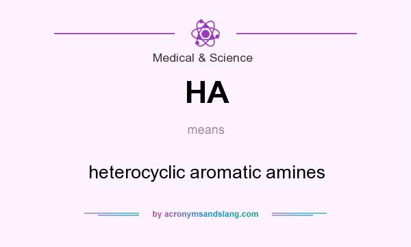 What does HA mean? It stands for heterocyclic aromatic amines