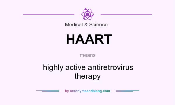 What does HAART mean? It stands for highly active antiretrovirus therapy