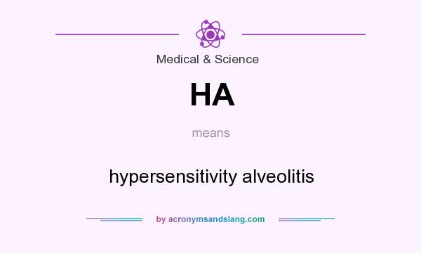 What does HA mean? It stands for hypersensitivity alveolitis