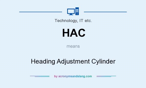 What does HAC mean? It stands for Heading Adjustment Cylinder
