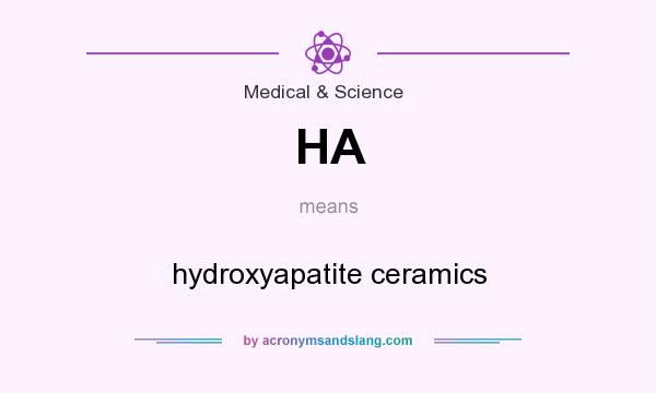 What does HA mean? It stands for hydroxyapatite ceramics