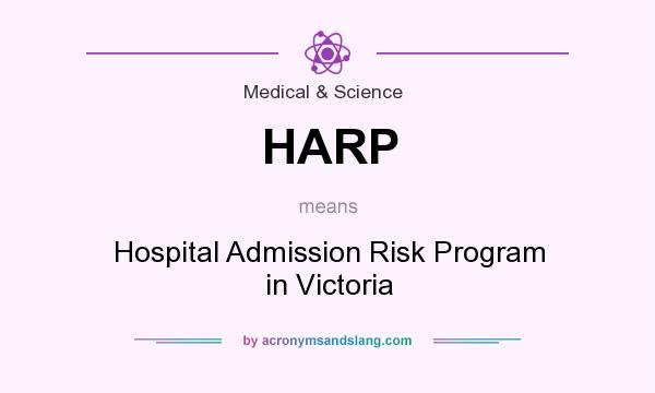 What does HARP mean? It stands for Hospital Admission Risk Program in Victoria