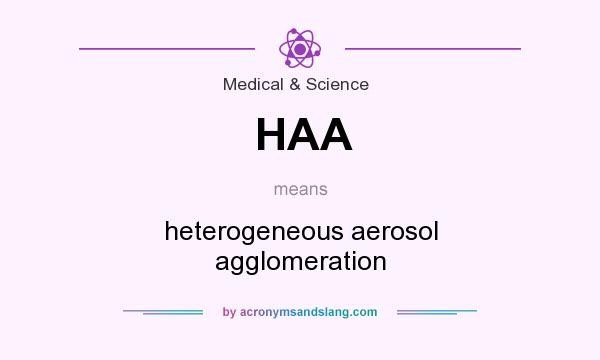 What does HAA mean? It stands for heterogeneous aerosol agglomeration