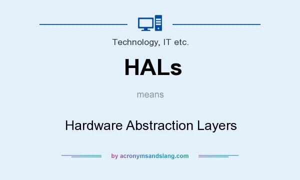 What does HALs mean? It stands for Hardware Abstraction Layers