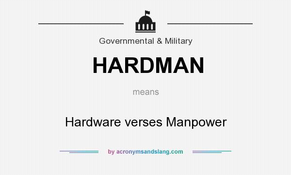 What does HARDMAN mean? It stands for Hardware verses Manpower