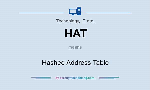 What does HAT mean? It stands for Hashed Address Table