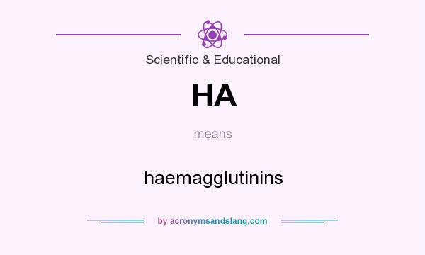 What does HA mean? It stands for haemagglutinins