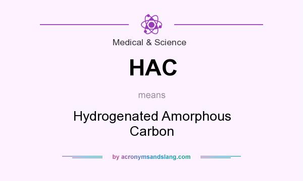 What does HAC mean? It stands for Hydrogenated Amorphous Carbon