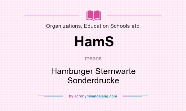 What does HamS mean? It stands for Hamburger Sternwarte Sonderdrucke