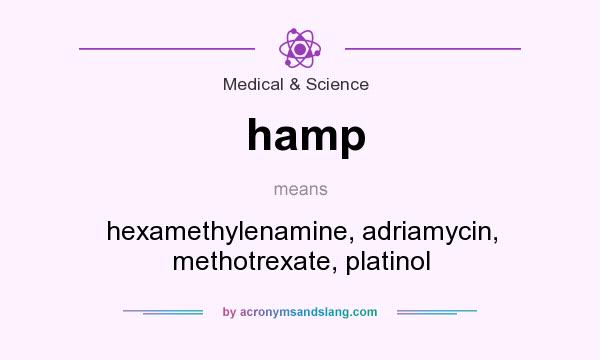 What does hamp mean? It stands for hexamethylenamine, adriamycin, methotrexate, platinol
