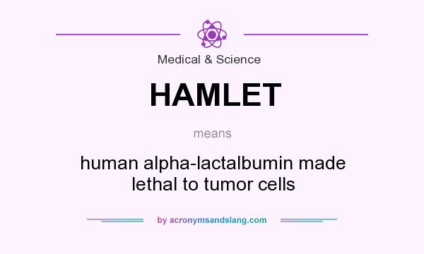 What does HAMLET mean? It stands for human alpha-lactalbumin made lethal to tumor cells