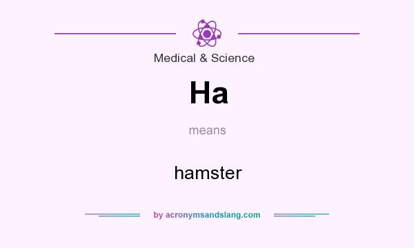 What does Ha mean? It stands for hamster