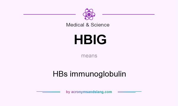 What does HBIG mean? It stands for HBs immunoglobulin