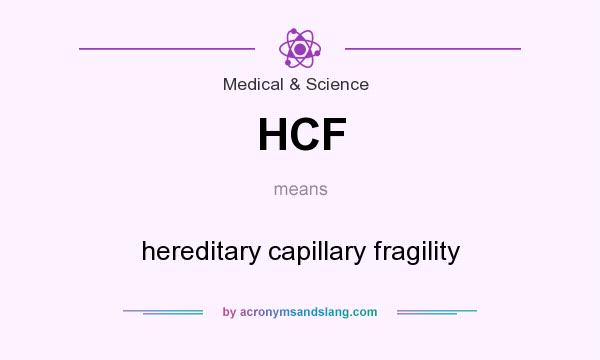 What does HCF mean? It stands for hereditary capillary fragility
