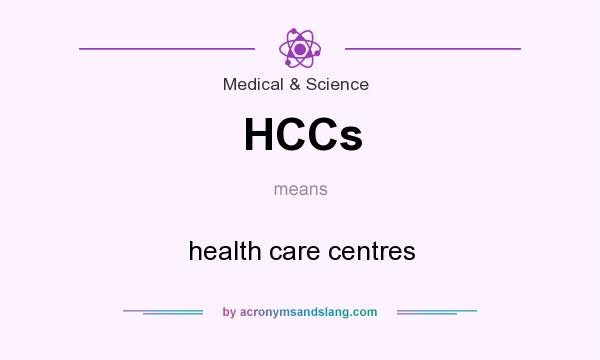 What does HCCs mean? It stands for health care centres