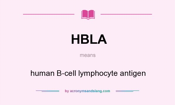 What does HBLA mean? It stands for human B-cell lymphocyte antigen