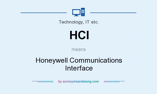 What does HCI mean? It stands for Honeywell Communications Interface