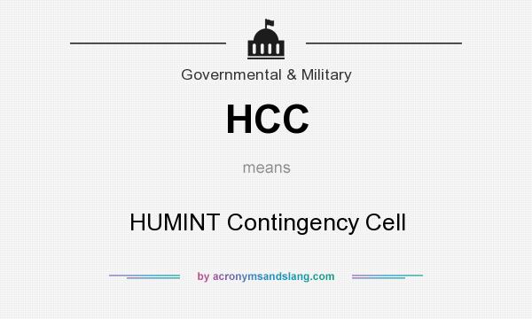 What does HCC mean? It stands for HUMINT Contingency Cell