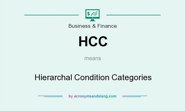 What does HCC mean? It stands for Hierarchal Condition Categories