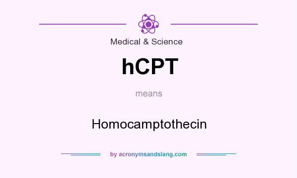 What does hCPT mean? It stands for Homocamptothecin