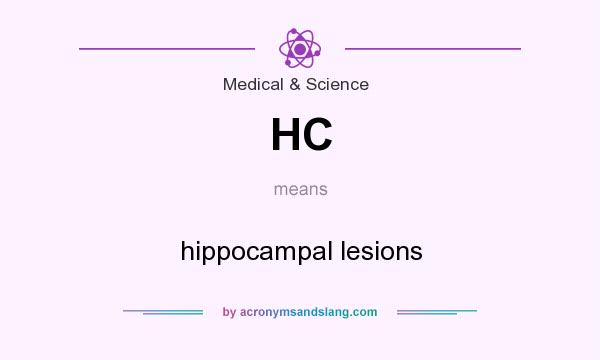 What does HC mean? It stands for hippocampal lesions