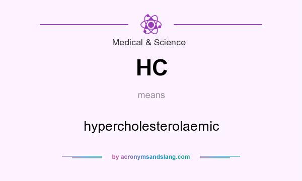 What does HC mean? It stands for hypercholesterolaemic