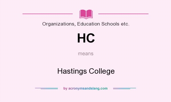 What does HC mean? It stands for Hastings College