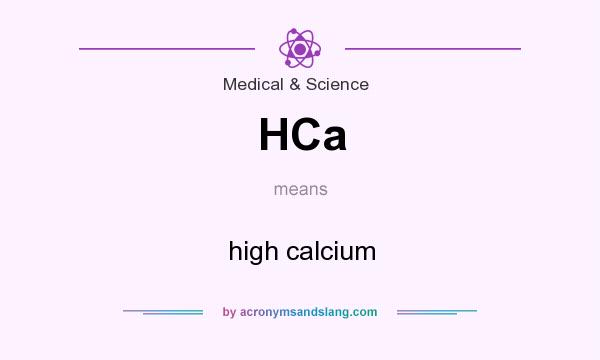 What does HCa mean? It stands for high calcium