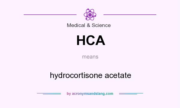 What does HCA mean? It stands for hydrocortisone acetate